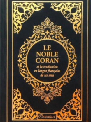 Le Noble Coran bilingue (français/arabe) couverture de luxe en daim noir (15 x 22)