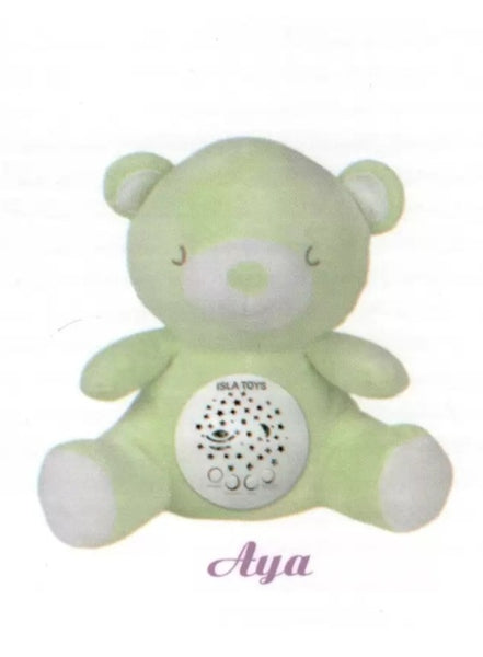 Doudou Ourson Aya Vert - Veilleuse Coranique avec détecteur de pleurs pour bébé et enfant (à partir de 0 ans)