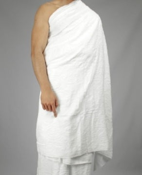 Ihrâm pour le hajj 75% coton : Tenue pour le pèlerinage (Hajj) et la 'Omra (Vêtement en 2 pièces dans un sac)