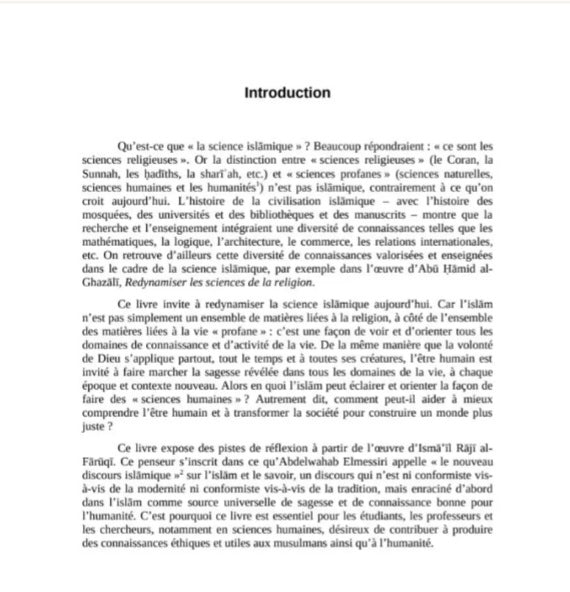 Al-Faruqi, Islam et sciences humaines - Mohamed Oudihat