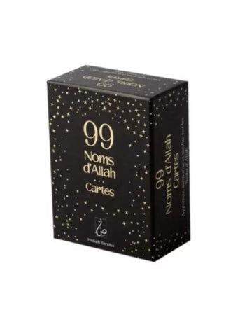 Cartes des 99 Noms d´Allah avec l’explication et la signification de chaque carte - noir