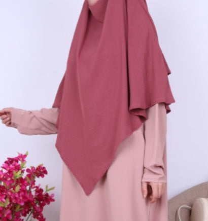 Khimar couleur vieux rose